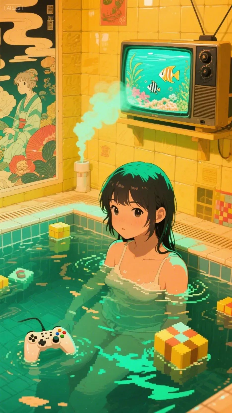 即梦AI画图教程：（一百一十七）蒸汽波复古漫画少女