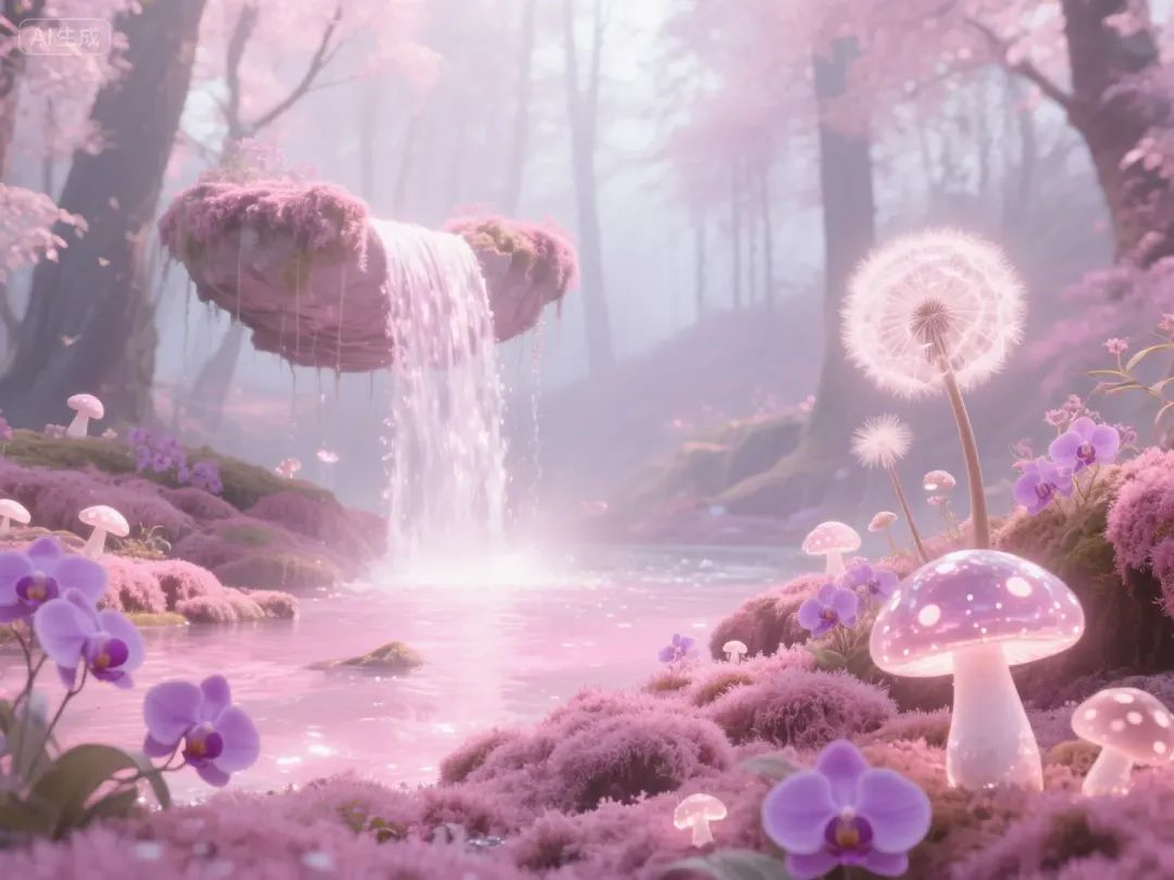 即梦AI画图教程:(一百零三)粉色森林秘境