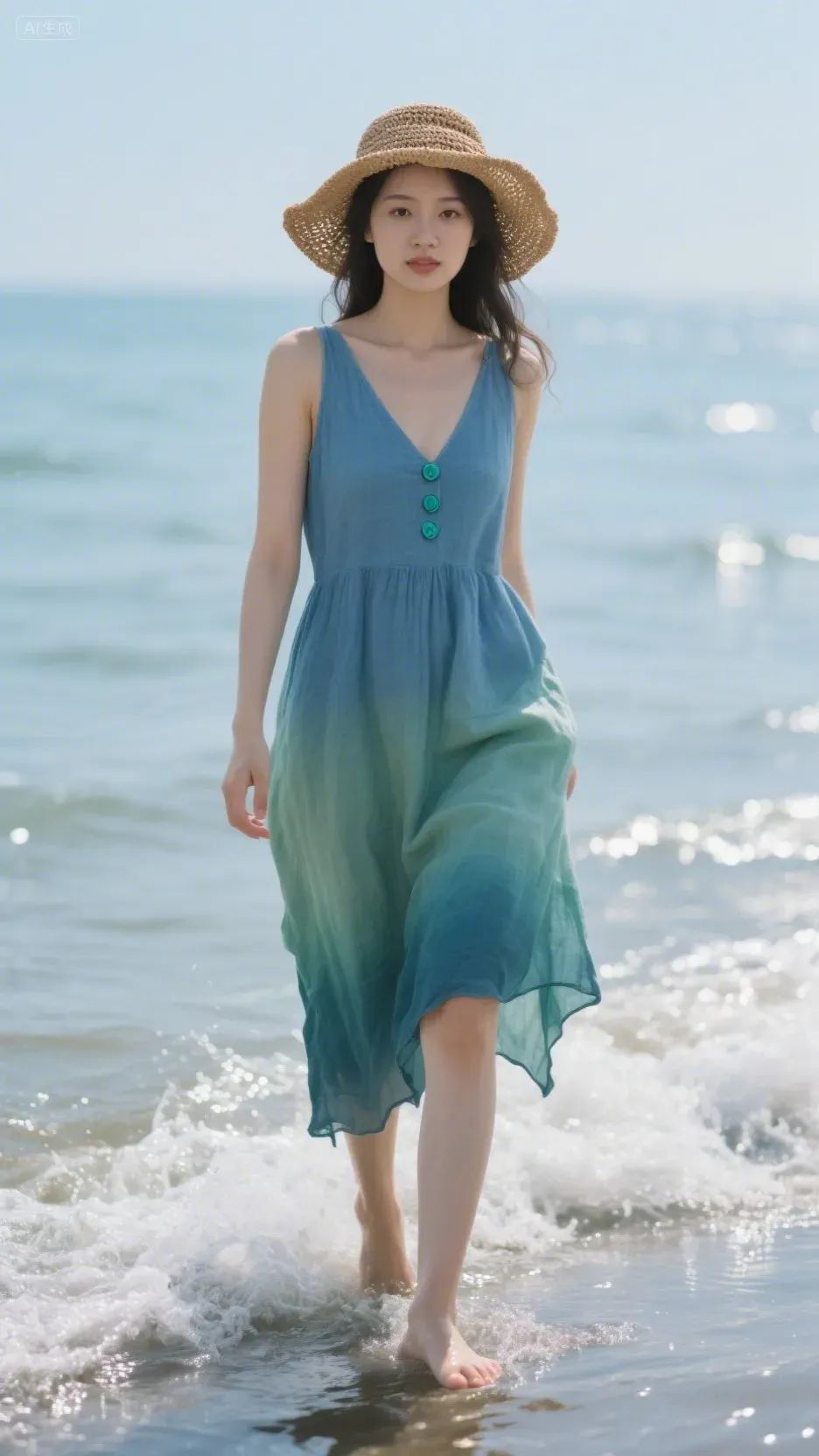 即梦AI画图教程:(一百零八)蓝绿交响曲