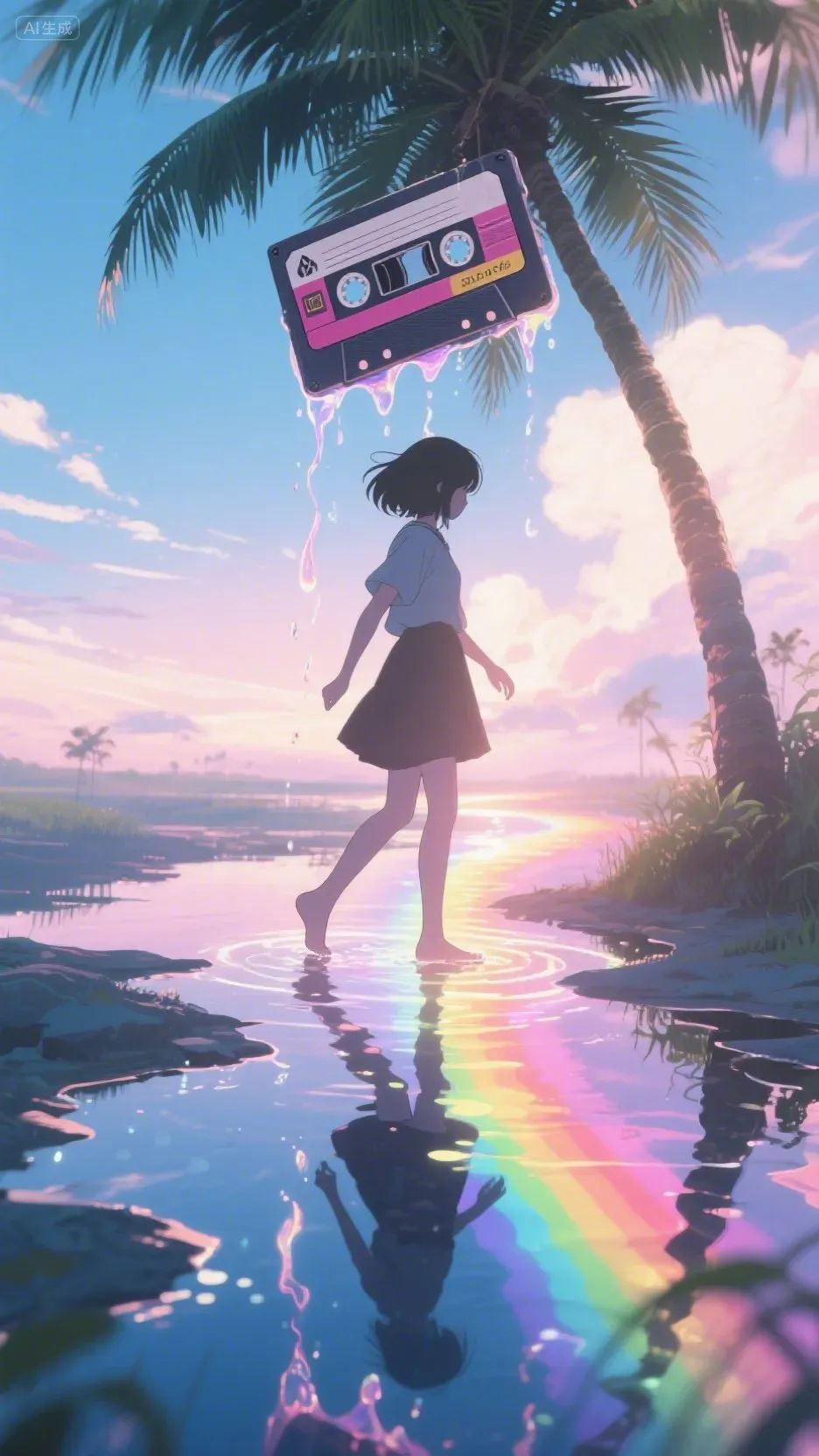 即梦AI画图教程：（一百一十七）蒸汽波复古漫画少女