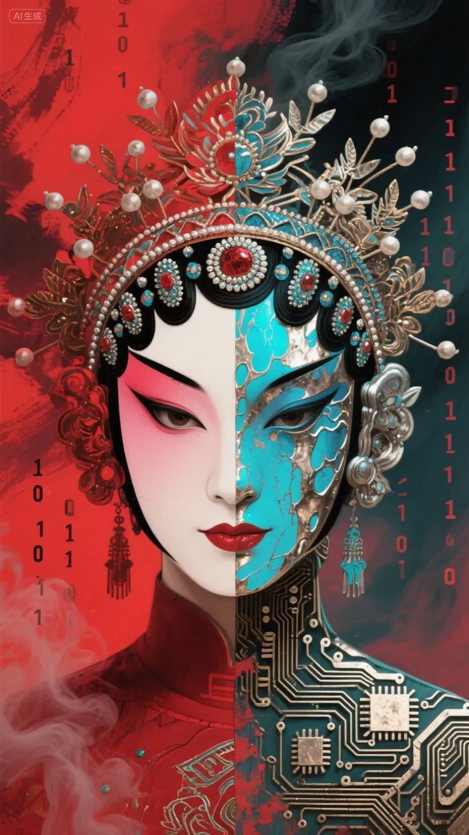 即梦AI画图教程:(一百一十四)故障艺术肖像