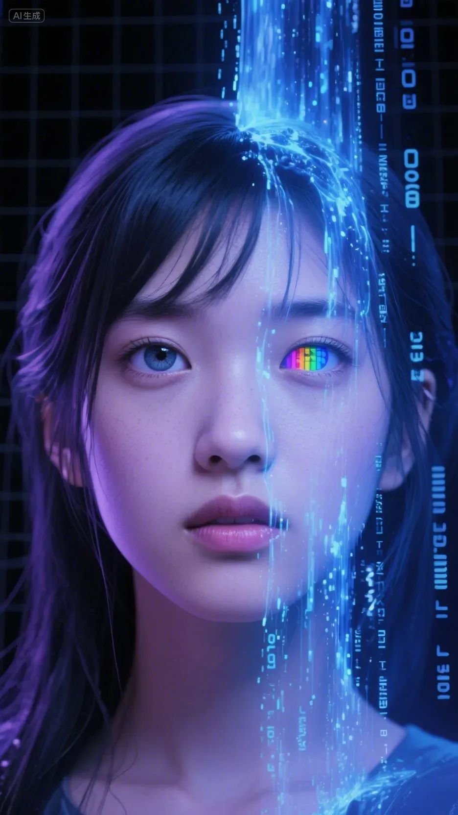 即梦AI画图教程:(一百一十四)故障艺术肖像