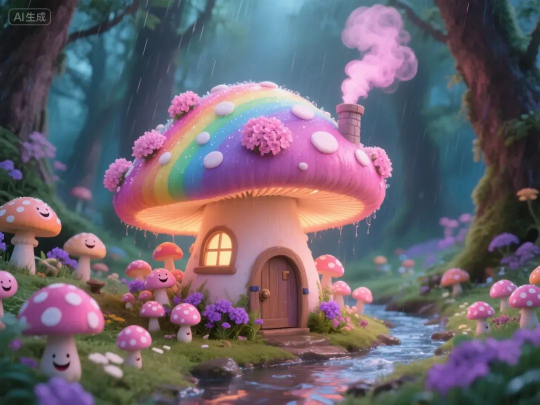 即梦AI画图教程:(一百零三)粉色森林秘境