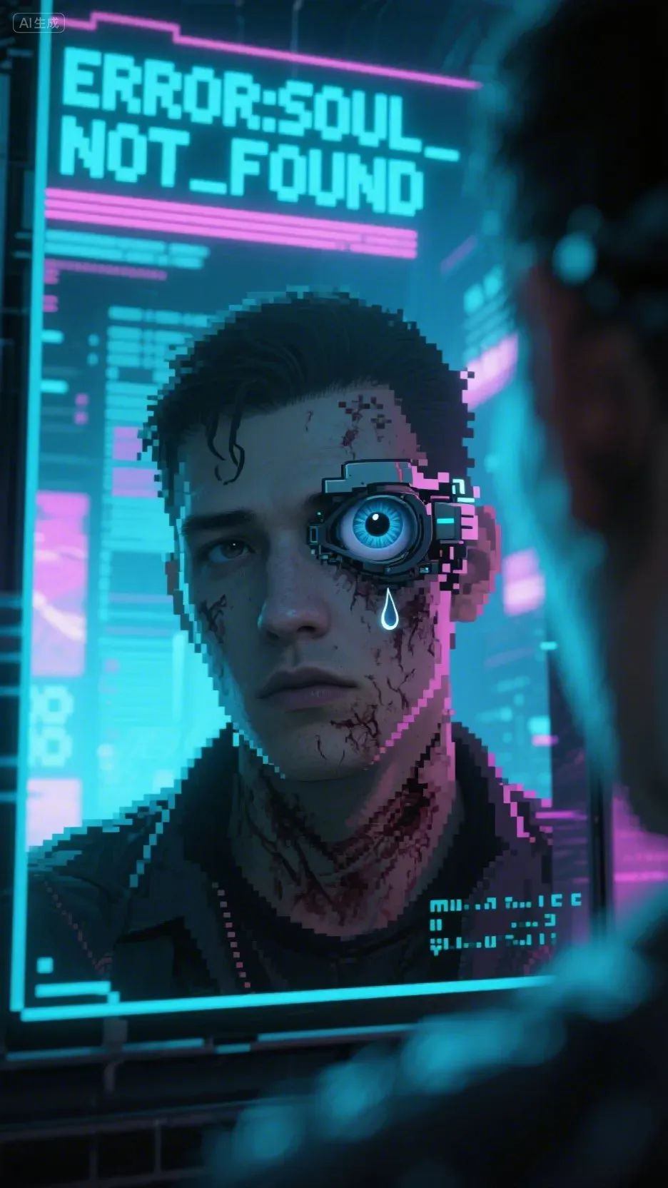 即梦AI画图教程:(一百一十四)故障艺术肖像