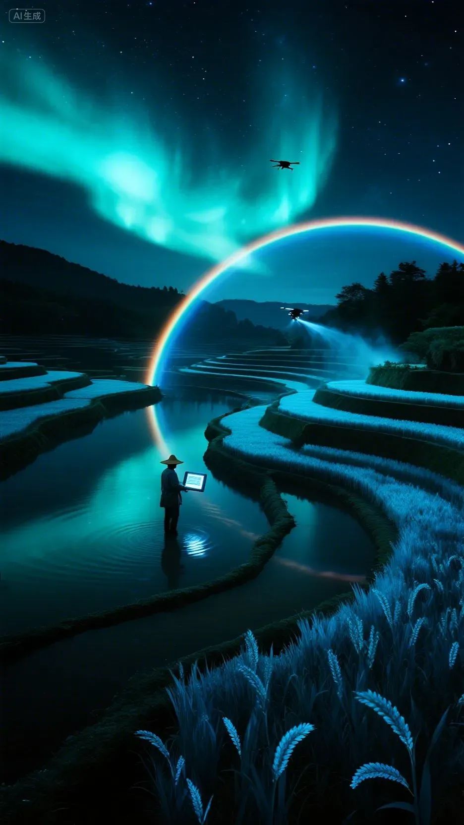 即梦AI画图教程:(一百零八)蓝绿交响曲