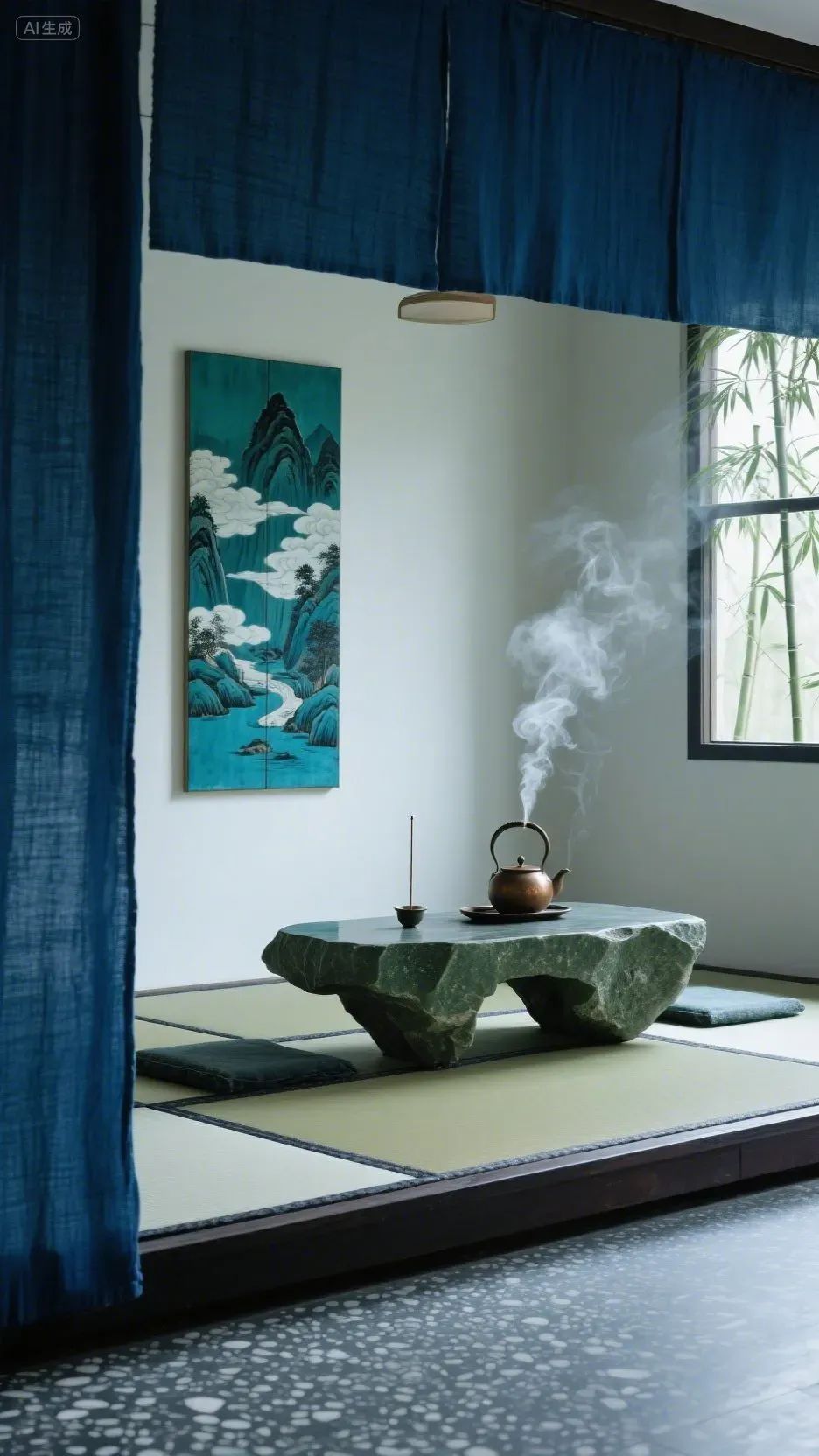 即梦AI画图教程:(一百零八)蓝绿交响曲