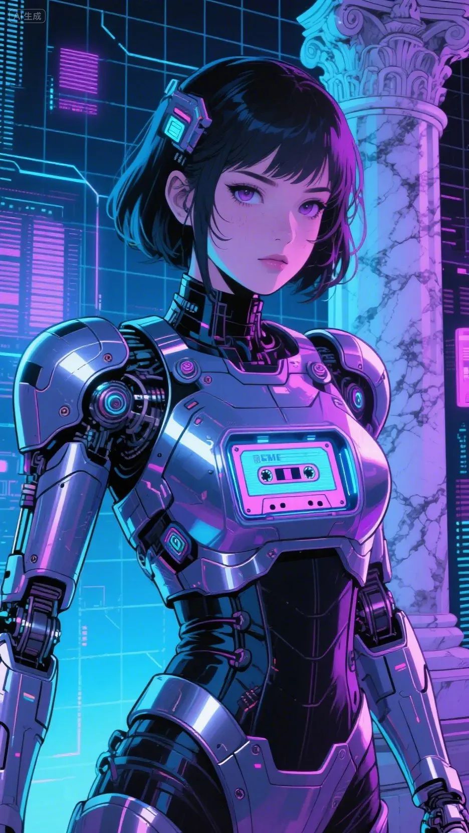 即梦AI画图教程：（一百一十七）蒸汽波复古漫画少女