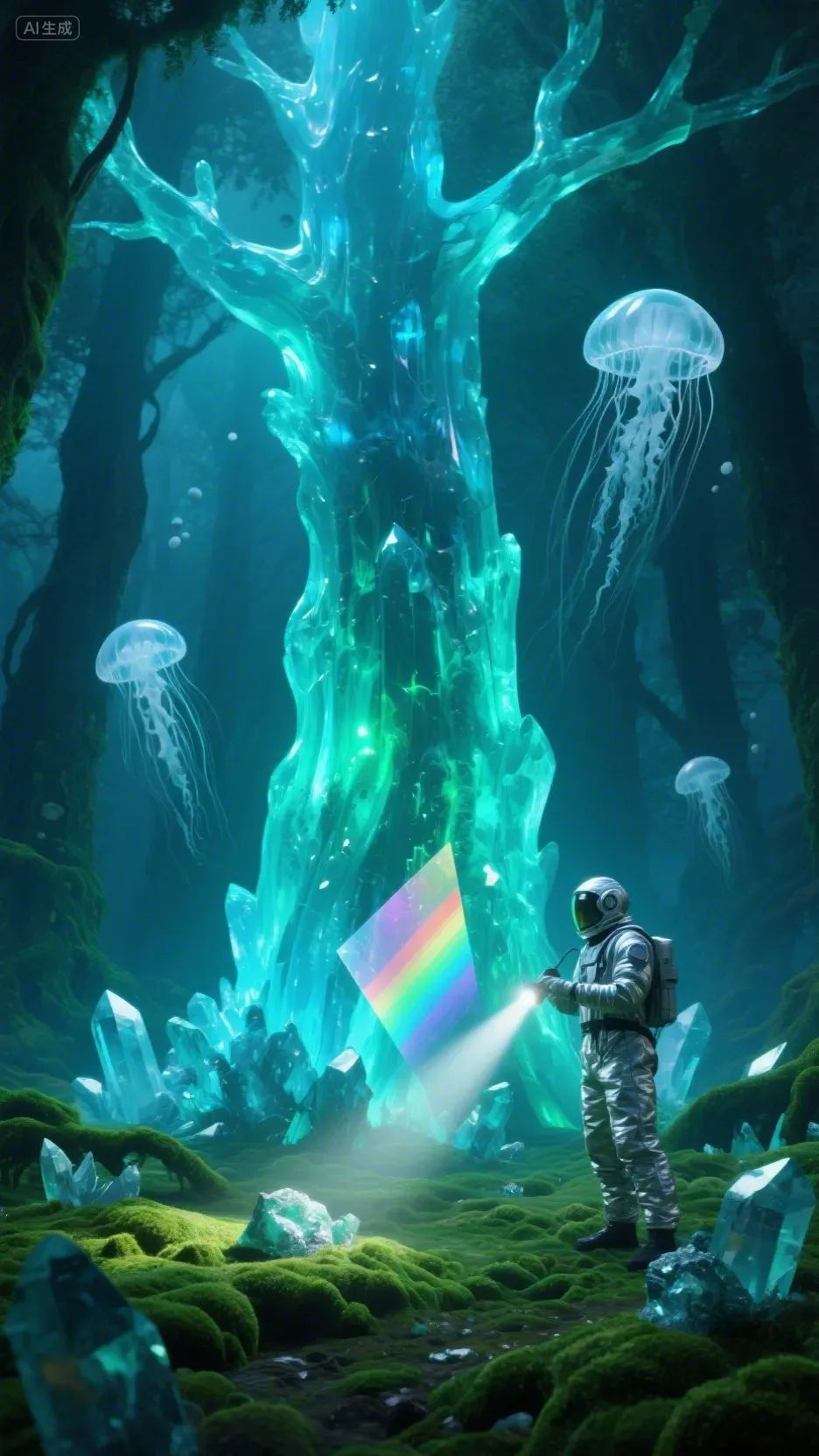 即梦AI画图教程:(一百零八)蓝绿交响曲