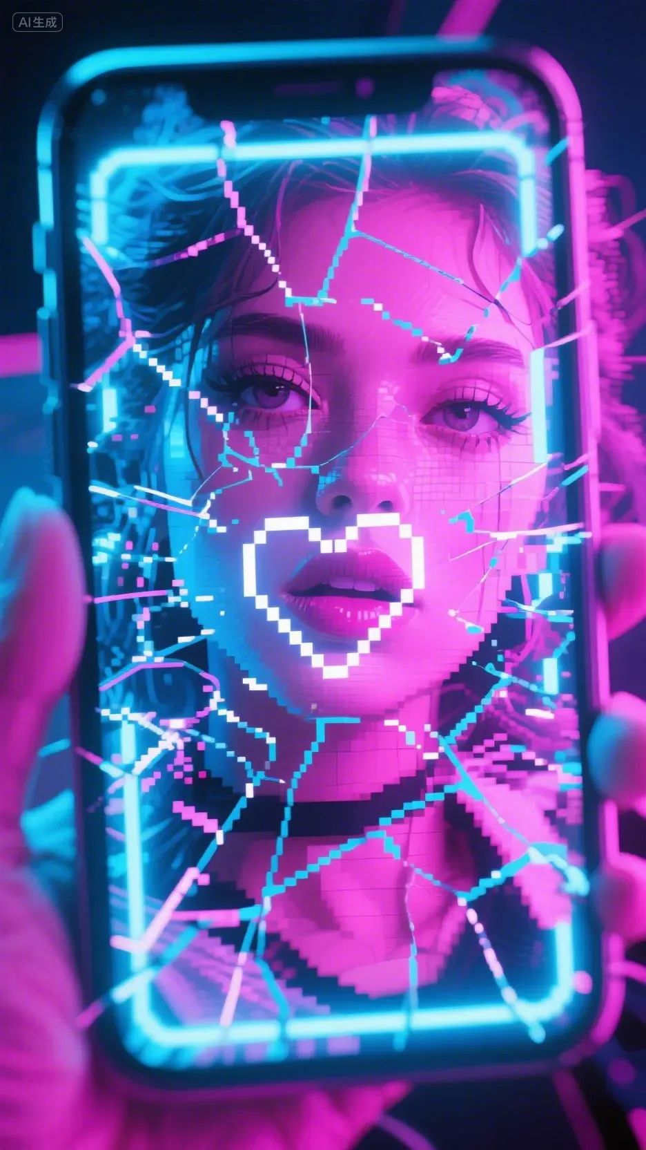 即梦AI画图教程:(一百一十四)故障艺术肖像