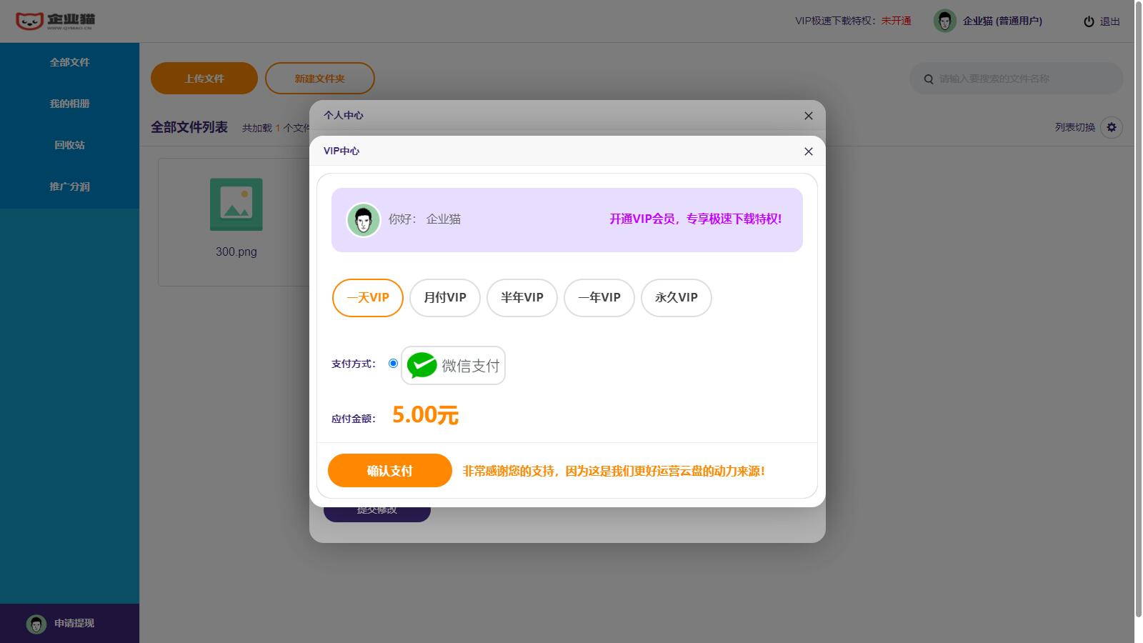 【独家版】企业猫网盘程序源码,分享赚钱云盘系统,网盘VIP下载系统