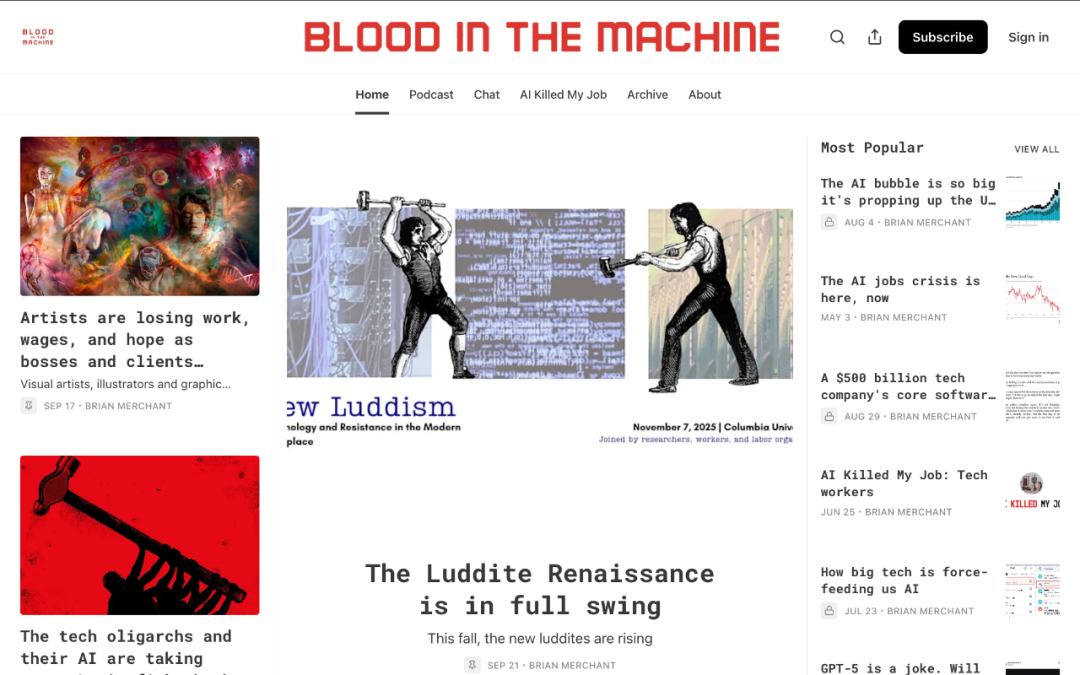 机器中的鲜血,以及卢德运动反抗大科技巨头的故事警告我们,人工智能或许正在重演历史