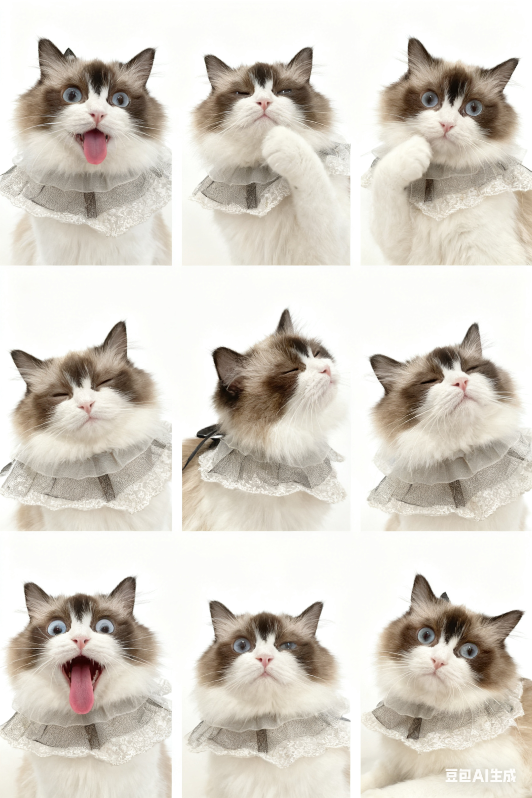 谁家的小猫还没有九宫格的表情包啊?提示词来啦!