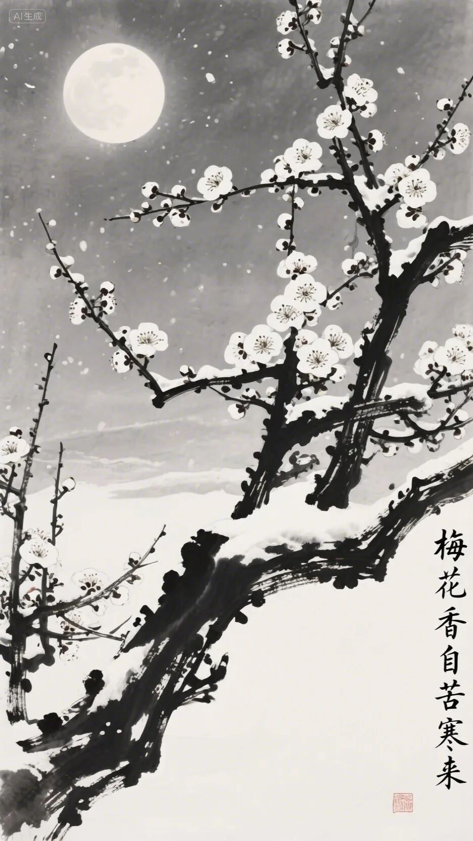 即梦AI画图教程：（一百二十七）梅花绘画创作指南