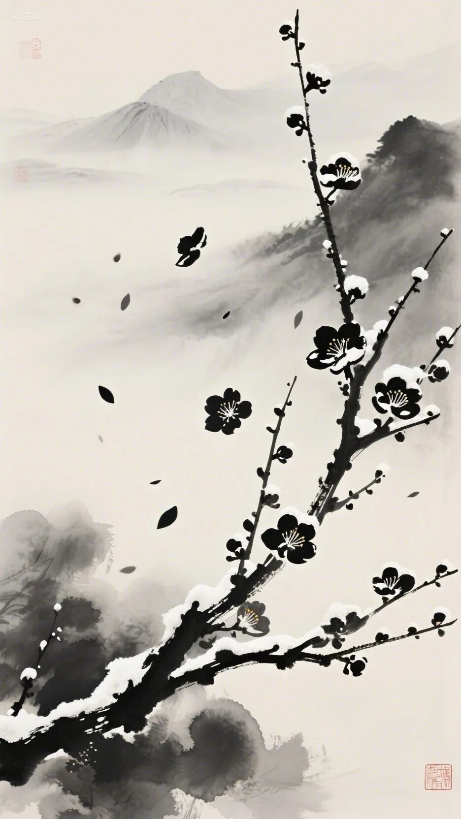 即梦AI画图教程:(一百二十七)梅花绘画创作指南
