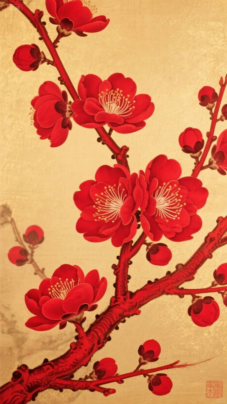 即梦AI画图教程:(一百二十七)梅花绘画创作指南