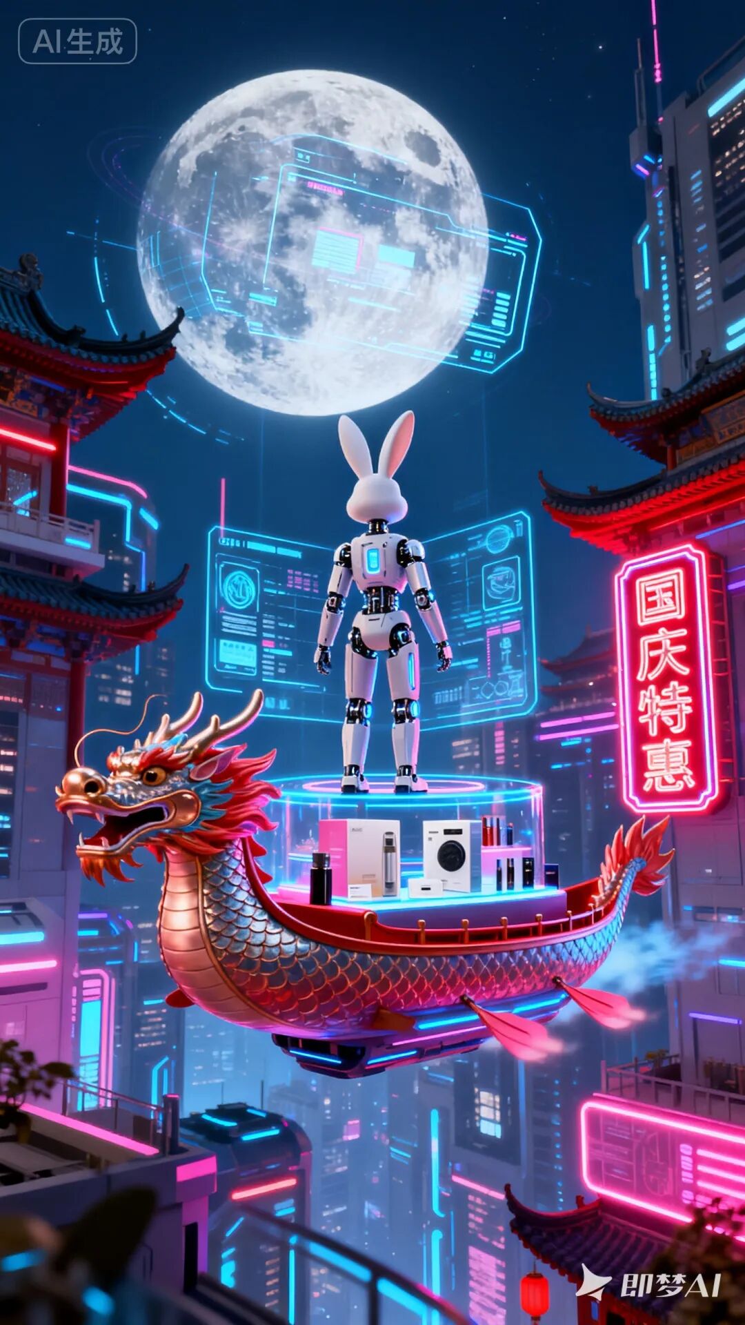 国庆促销怎么用AI做海报?