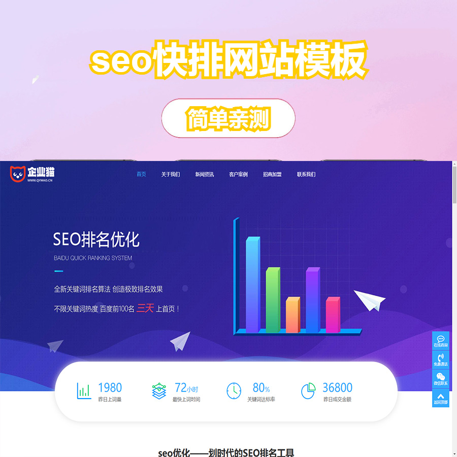 seo快排网站模板 大气的IT网络软件公司网站源码