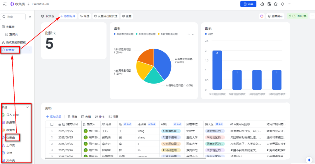 多维表+AI，轻松实现数据采集、AI智能分析、数据查询、仪表盘