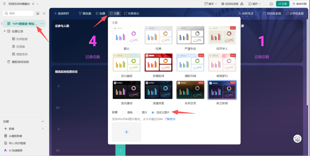 技术小白也能用WPS多维表格进行学校大队部改选投票，且数据大屏又炫有酷！