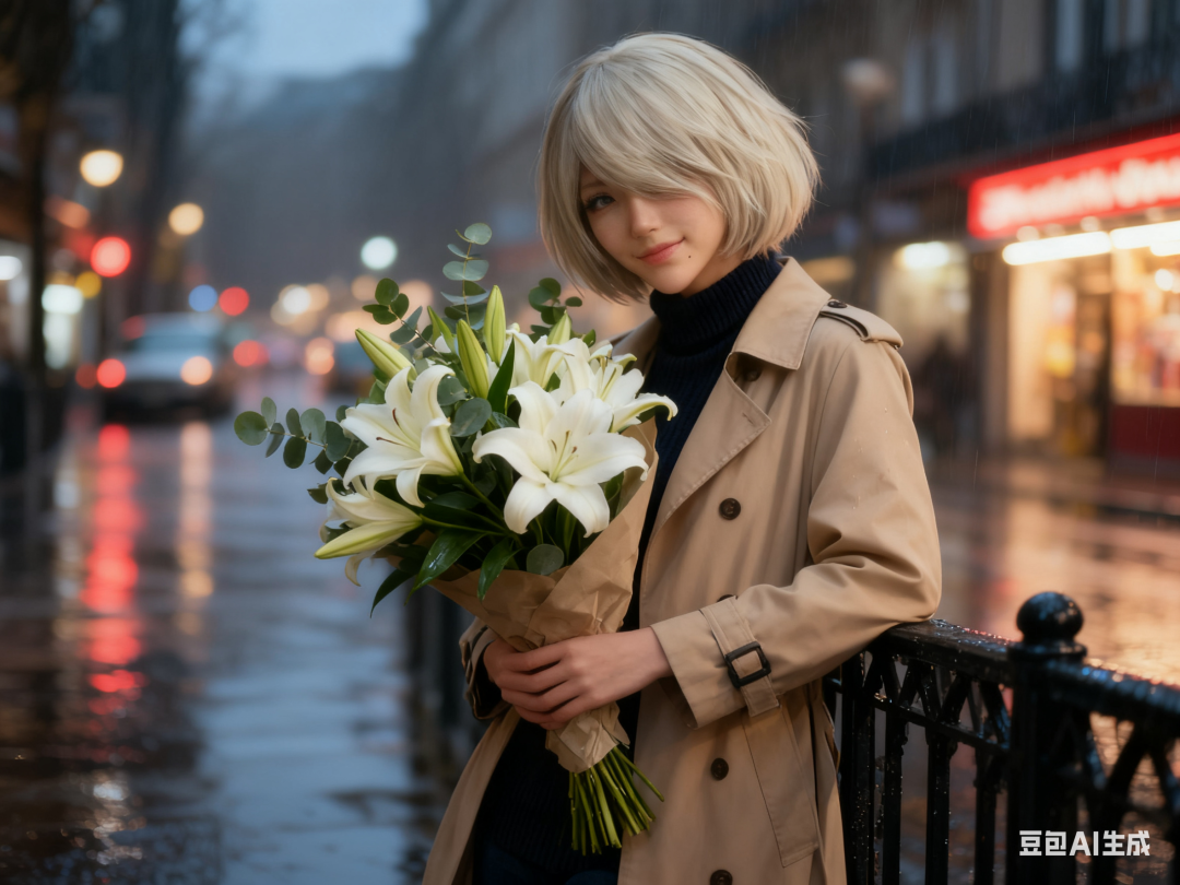 一些女孩和花的摄影图片提示词（豆包）