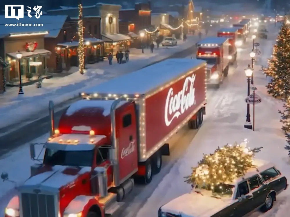 卡车轮子数量忽多忽少，可口可乐用 AI 重制经典广告引争议